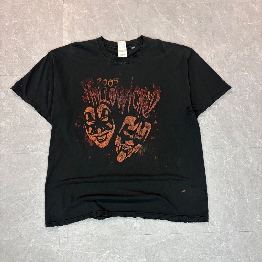 Insane Clown Posse ICP Hallowicked 2005 Tour T-Shirt Black Distressed Mens XL